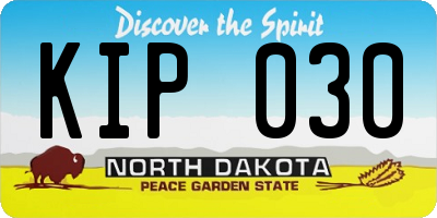 ND license plate KIP030