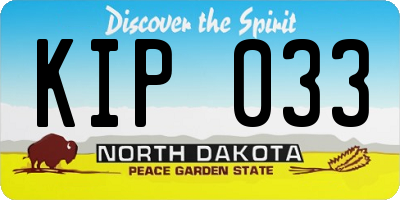 ND license plate KIP033
