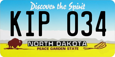 ND license plate KIP034