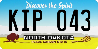 ND license plate KIP043