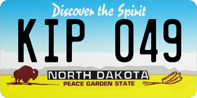 ND license plate KIP049
