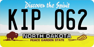 ND license plate KIP062