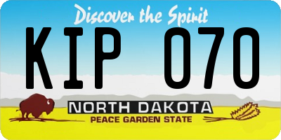 ND license plate KIP070