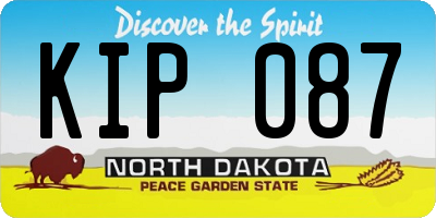 ND license plate KIP087