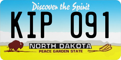 ND license plate KIP091