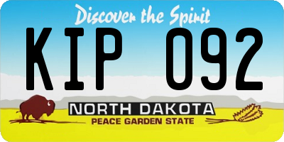 ND license plate KIP092