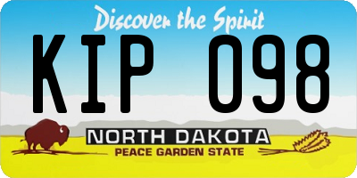 ND license plate KIP098