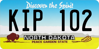 ND license plate KIP102