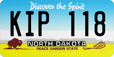 ND license plate KIP118
