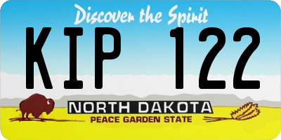 ND license plate KIP122