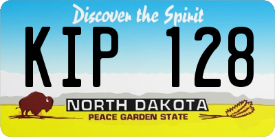 ND license plate KIP128