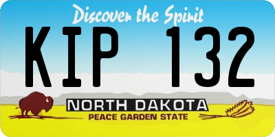 ND license plate KIP132