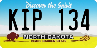 ND license plate KIP134