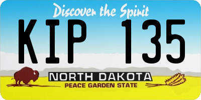 ND license plate KIP135