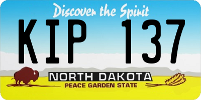 ND license plate KIP137