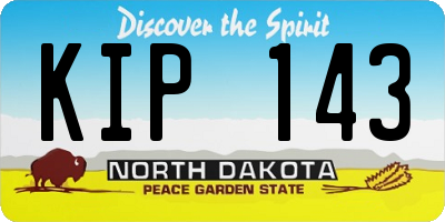 ND license plate KIP143