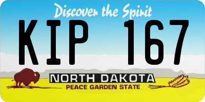 ND license plate KIP167