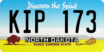ND license plate KIP173