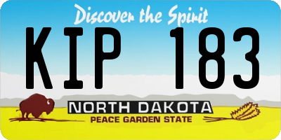 ND license plate KIP183