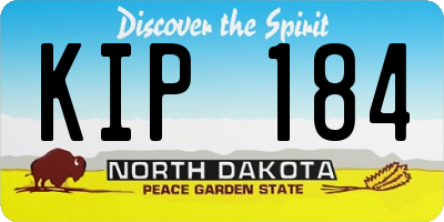 ND license plate KIP184