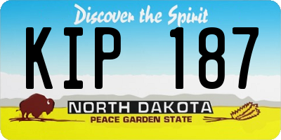 ND license plate KIP187