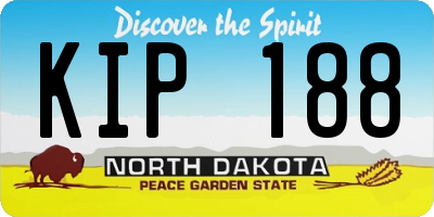 ND license plate KIP188