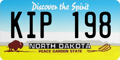 ND license plate KIP198