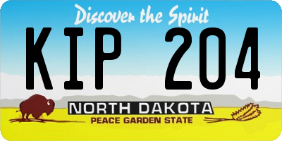 ND license plate KIP204