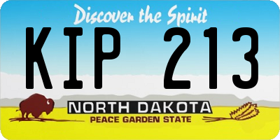 ND license plate KIP213
