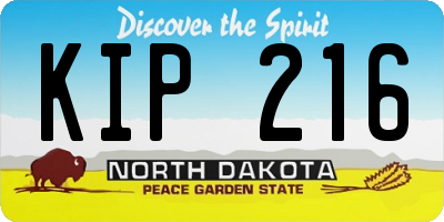 ND license plate KIP216