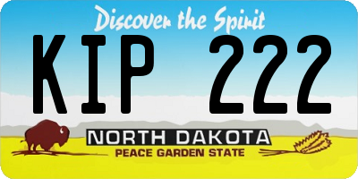 ND license plate KIP222