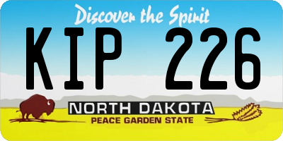 ND license plate KIP226