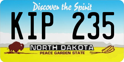 ND license plate KIP235
