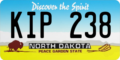 ND license plate KIP238