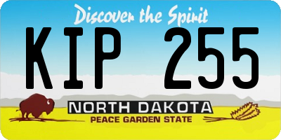 ND license plate KIP255