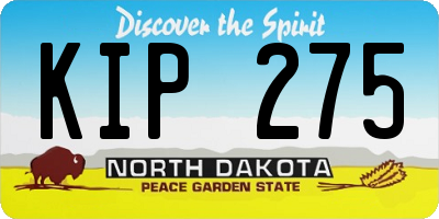 ND license plate KIP275