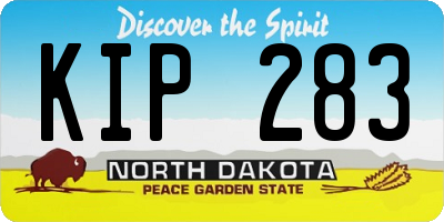 ND license plate KIP283