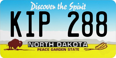 ND license plate KIP288