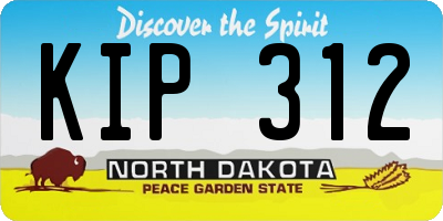 ND license plate KIP312