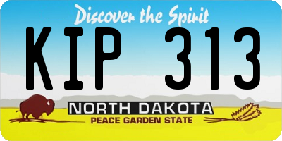 ND license plate KIP313
