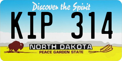 ND license plate KIP314