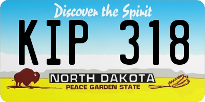 ND license plate KIP318