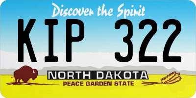 ND license plate KIP322