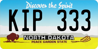 ND license plate KIP333