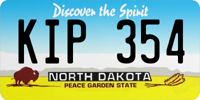 ND license plate KIP354