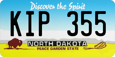 ND license plate KIP355