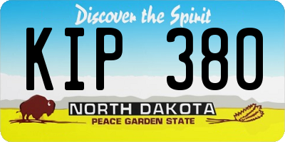 ND license plate KIP380