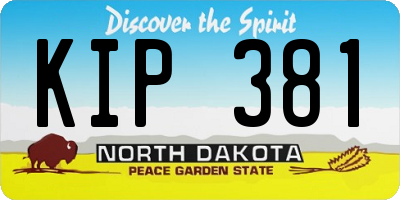 ND license plate KIP381