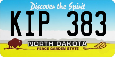 ND license plate KIP383