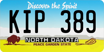 ND license plate KIP389